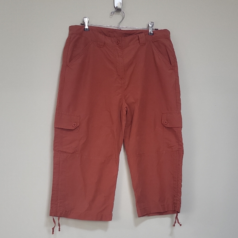 WOOLRICH Henna Orange Cotton Nylon Drawstring Leg Utility Capris